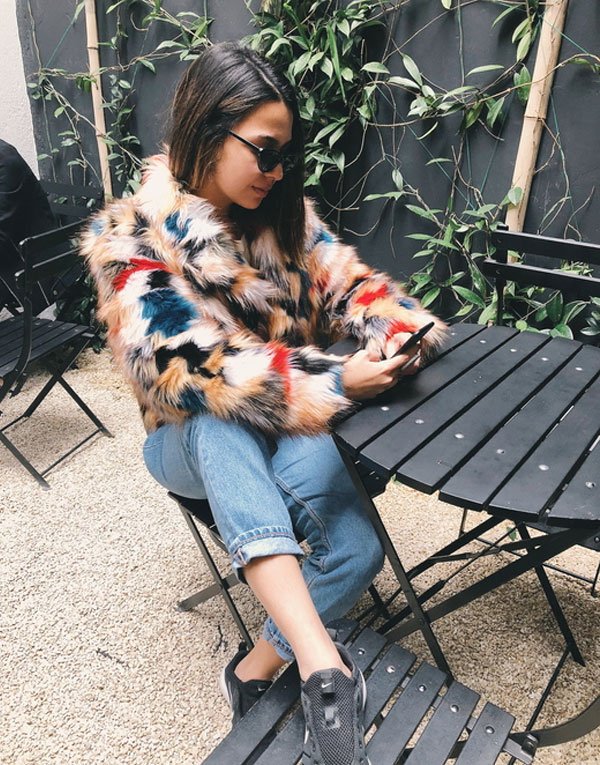 Samara Tavares - faux-fur-colorido-calça-jeans - faux fur - inverno - street style