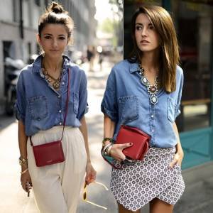 Camisa Jeans e Statement Necklace