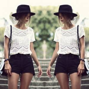 Shortinho e Crochet Top