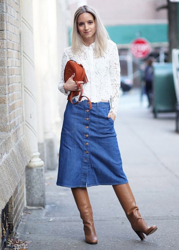 Skirt-Jeans-street-style