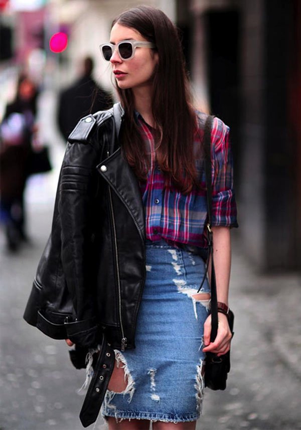 look-balada-saia-lapis-jeans-camisa-xadrez-style-how-to-steal-the-look