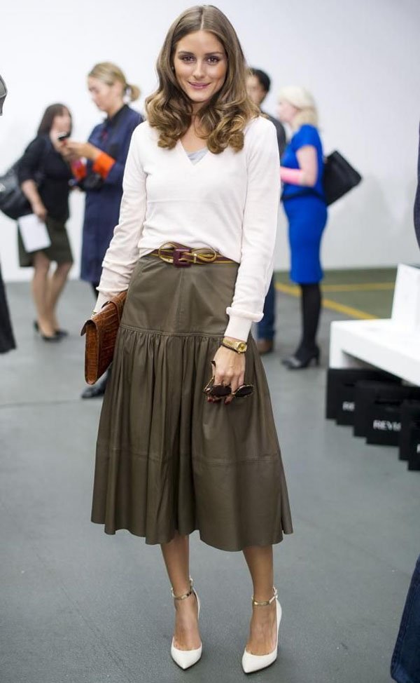 Olivia-Palermo-Leather-Skirt