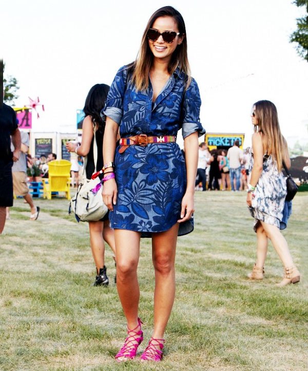 jamie-chung-summer-denim-dress-lace-up-shoes