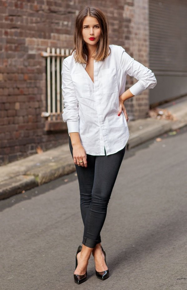 street-style-white-shirt-black-pants