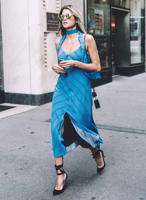 helena-bordon-street-style-nyfw-blue-dress-scarf