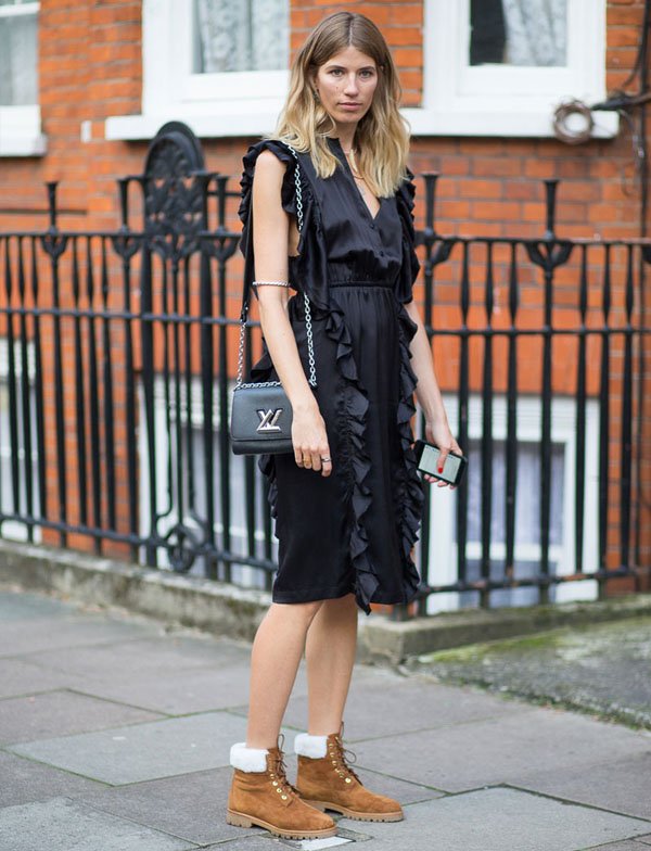 veronika-heilbrunner-street-style-london-black-dress-boots