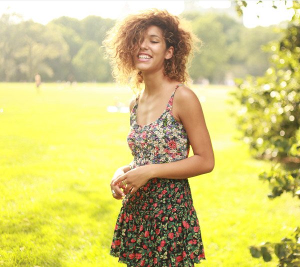floral-dress-afro-style