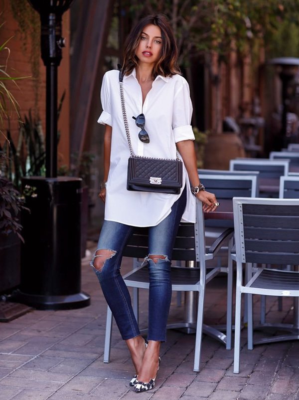 look-camisa-calca-jeans-street-style