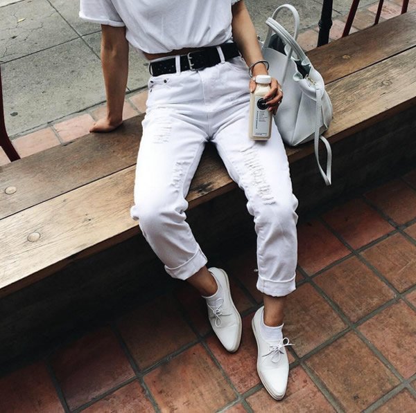 instagram chic style calça branca street style