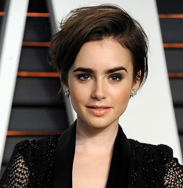 Lily Collins Hair Style Pixie