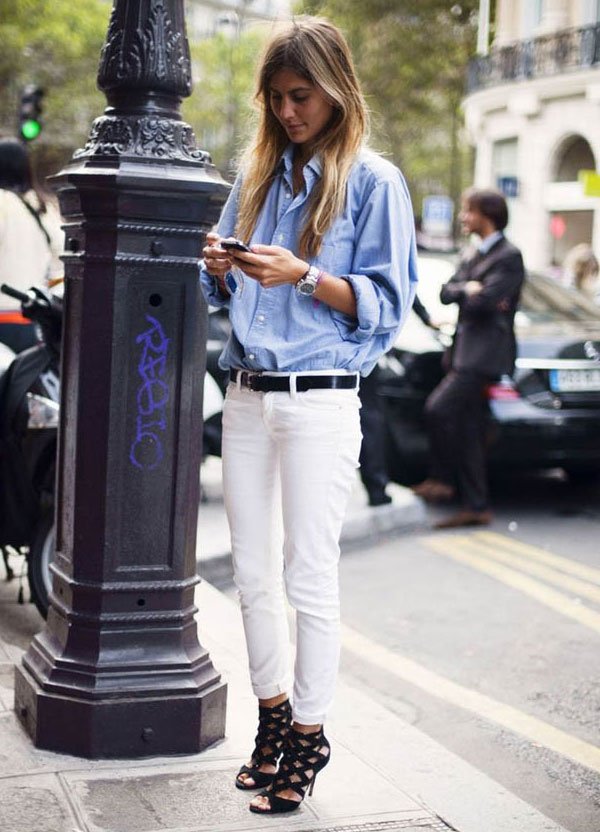 look white jeans street style