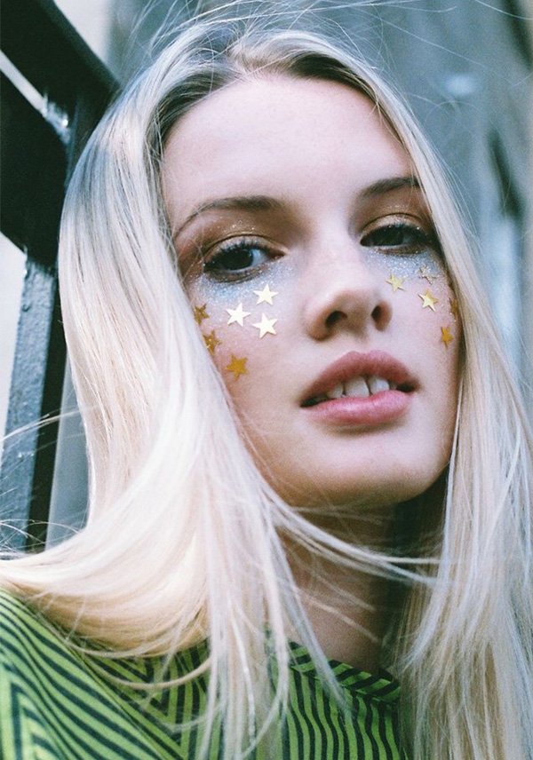 maquiagem estrela glitter
