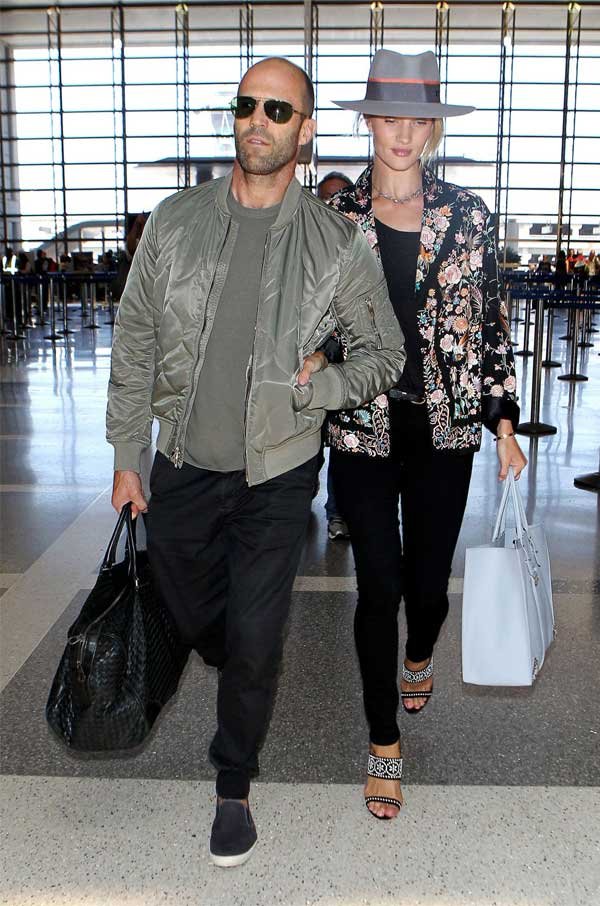 rosie huntington jason statham look airport