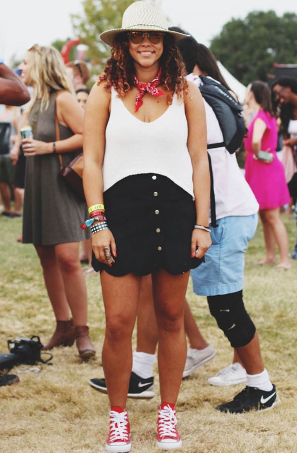 acl festival style look black and white