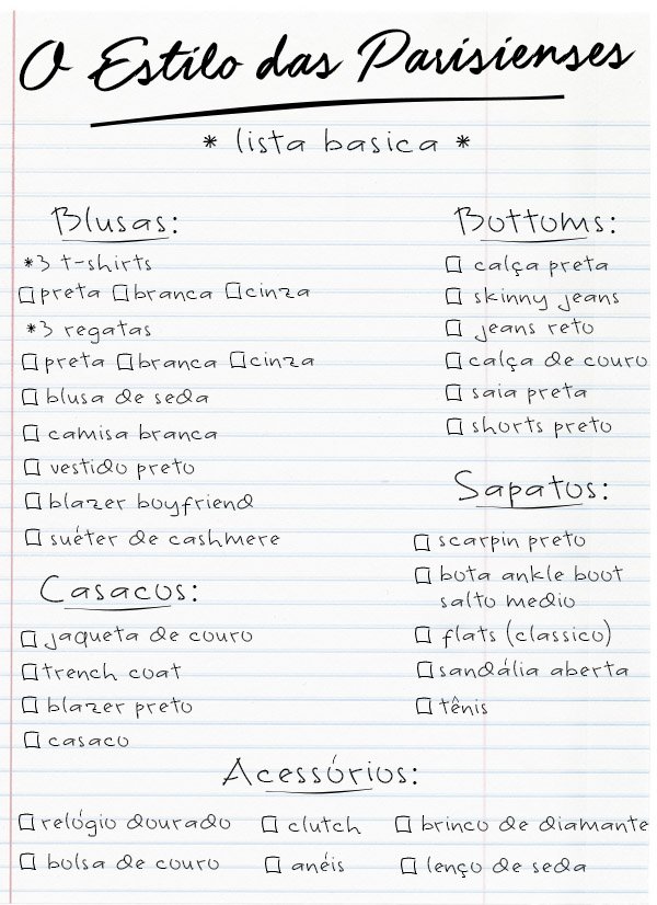 Lista Estilo Parisiense