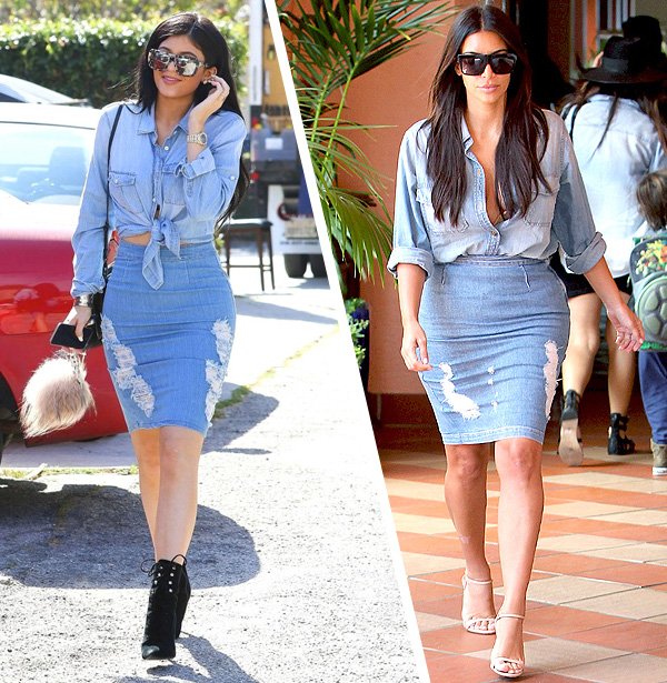 Kim Kardashian e Kylie Jenner All Denim Look
