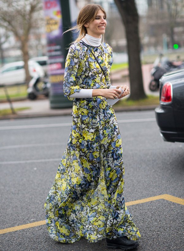 Veronika Heilbrunner Street Style Floral Dress