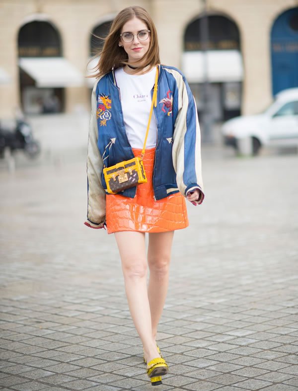 Chiara Ferragni Orange Skirt