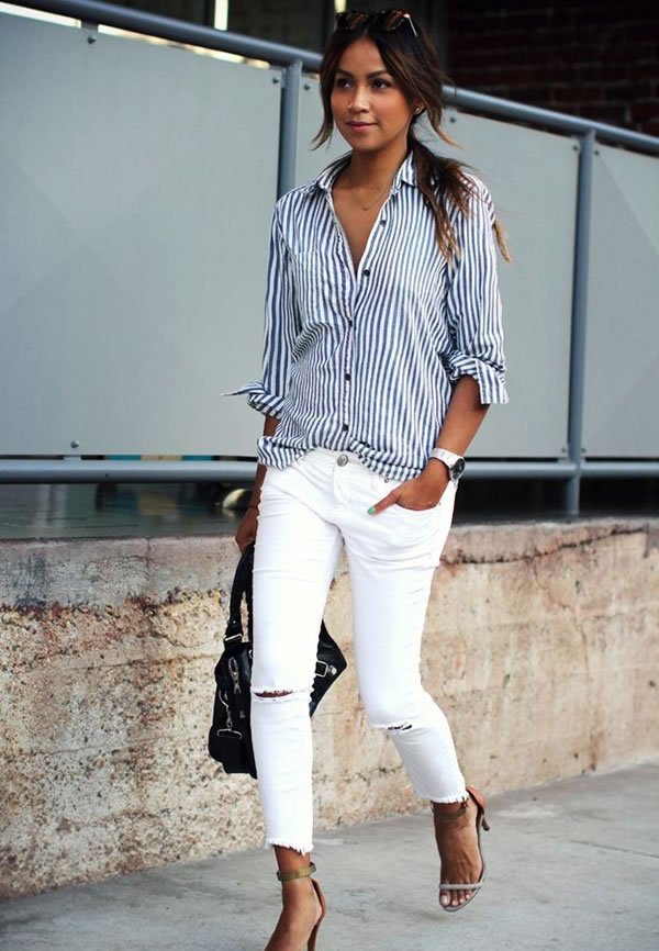 cropped white jeans
