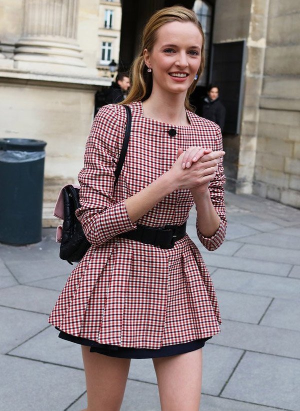 Daria Strokous Street Style Paris Fashion Week Dress Belt on Top