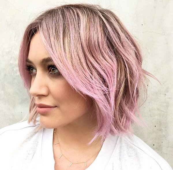 Hilary Duff Pink Hair Style