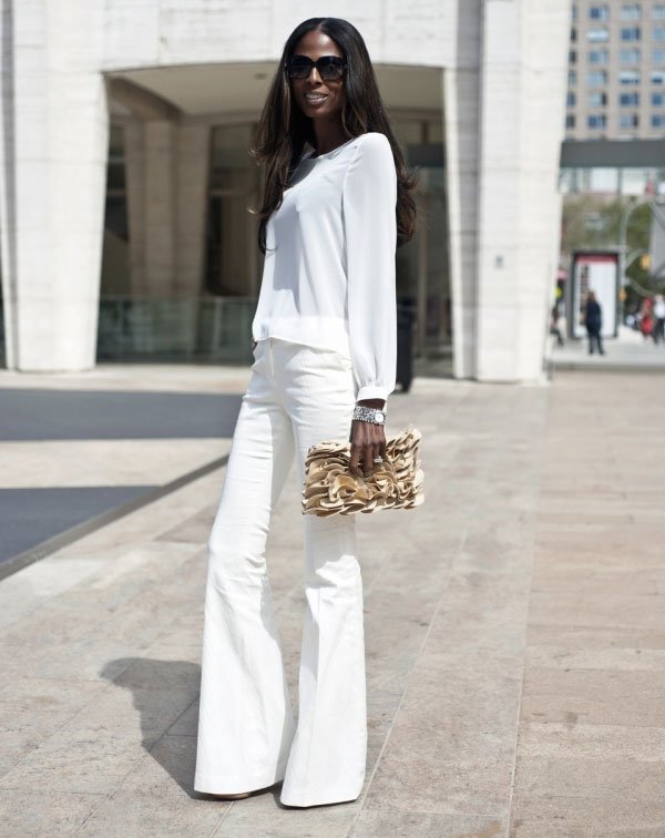 look street style total white