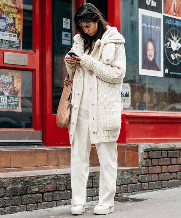 Street Style All White Look Fashion Week