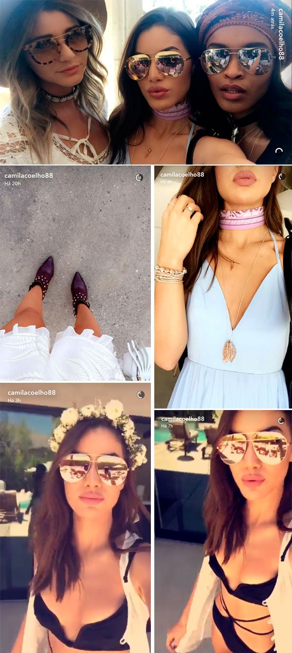Camila coelho look coachella oculos espelhado lenco bandana maio 2016