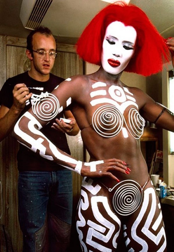 Grace Jones com Keith Haring