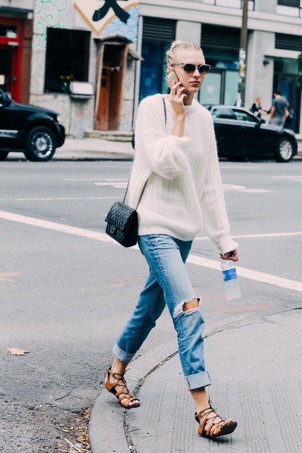 Suéter e Jeans é uma ótima combinação para o inverno