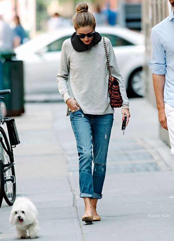 olivia palermo jeans sueter cachecol