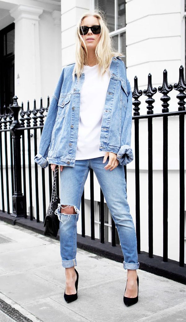 calca jeans com jaqueta jeans
