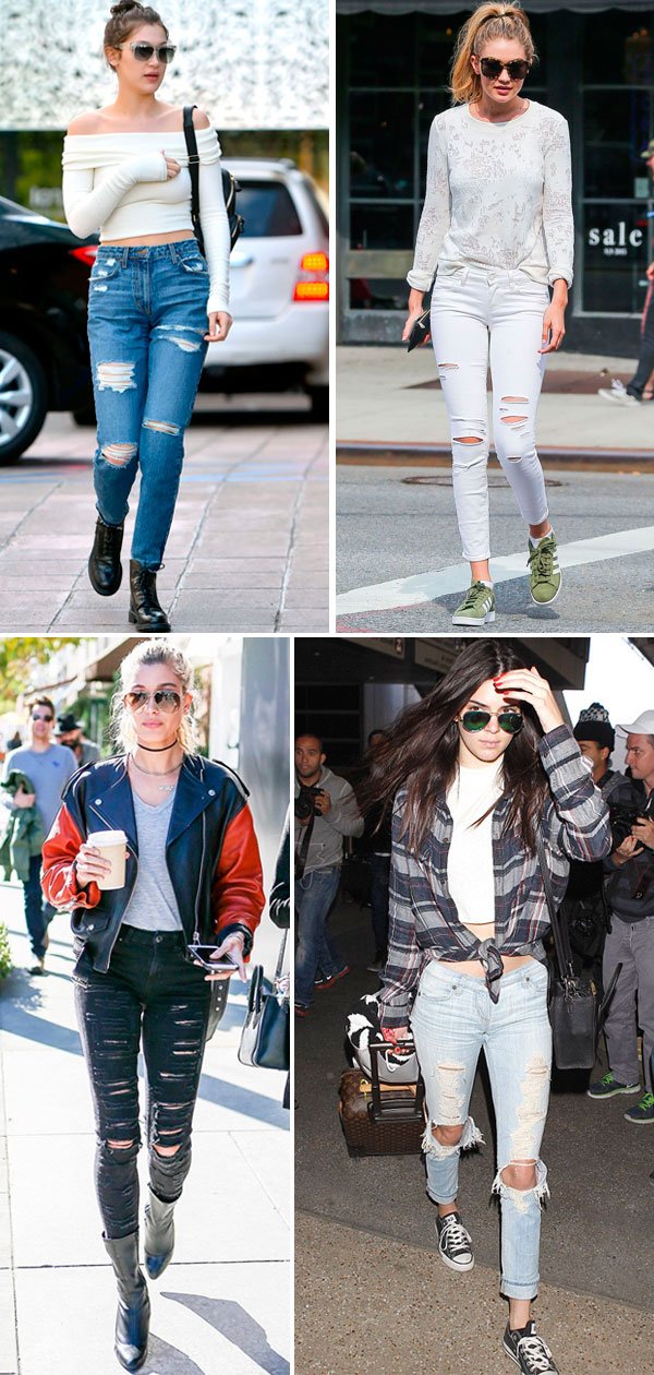Street style look Gigi e Bella Hadid, Kendall Jenner e Hailey Beldwin.