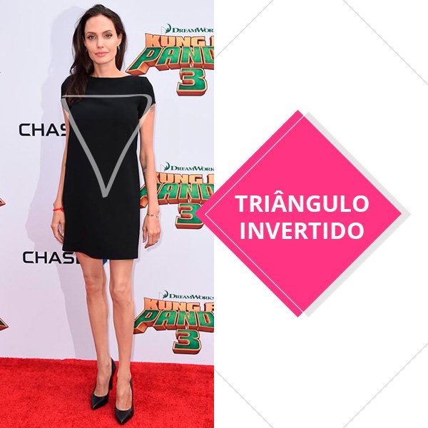Estilo de corpo triângulo invertido: Angelina Jolie