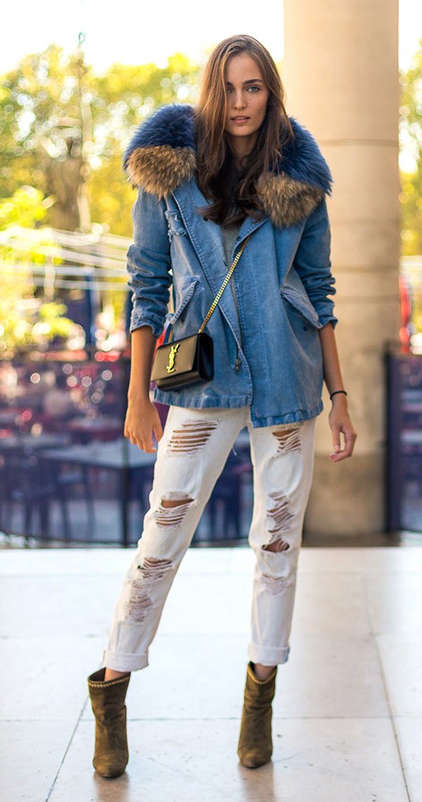 Street style look com ankle boot.