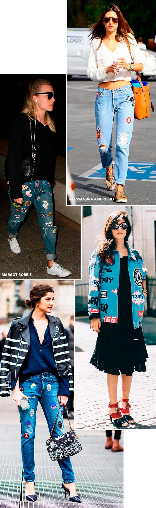 Street style look com patches.