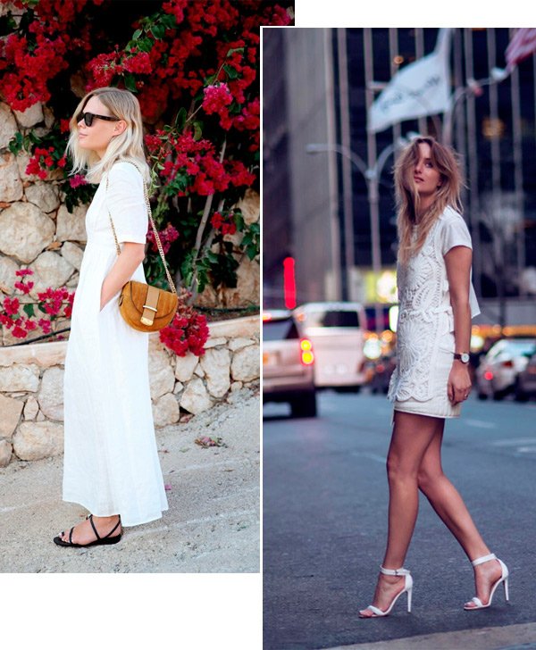 Street style look com vestido branco