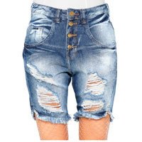 Bermuda Jeans rasgada