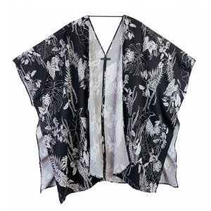 Kimono Em Tecido De Viscose Estampado