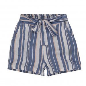 Short Feminino Listrado Faixa Cintura