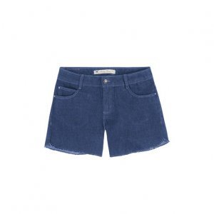 Shorts Jeans Feminino Com Cintura Intermediária E Barra Desfiada