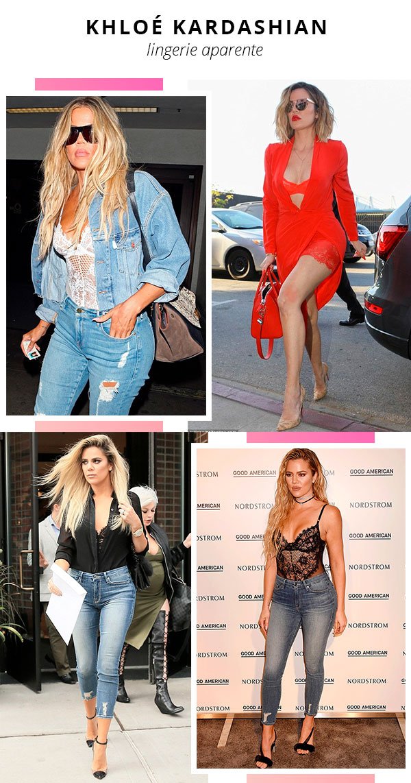 Khloe kardashian - lingerie - aparente - verão - street style