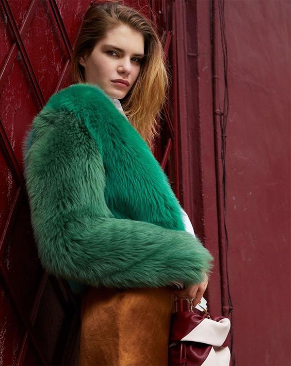 Sophie Rask - saia-caramelo-faux-fur-verde - faux-fur-verde - inverno - street style
