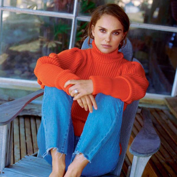 Natalie Portman  - tricot-vermelho-calca-jeans - tricot - inverno - street style