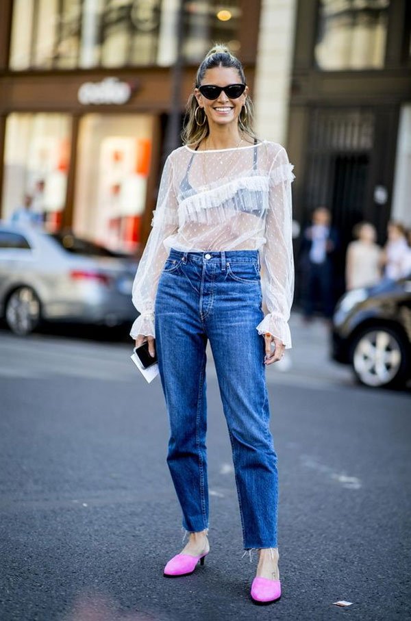 it-girl - blusa-transparente-calça-jeans - blusa-transparente - meia estação - street style