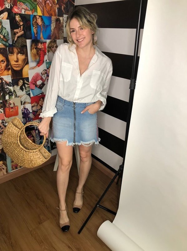 Karina Facci - camisa-saia-jeans-sapatilha - saia-jeans - verão - street style