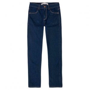 Calça Jeans Regular Feminina Em Algodão Com Cintura Intermediária