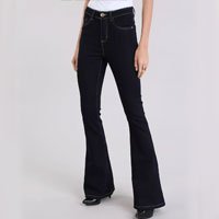calça jeans feminina flare cintura alta azul escuro