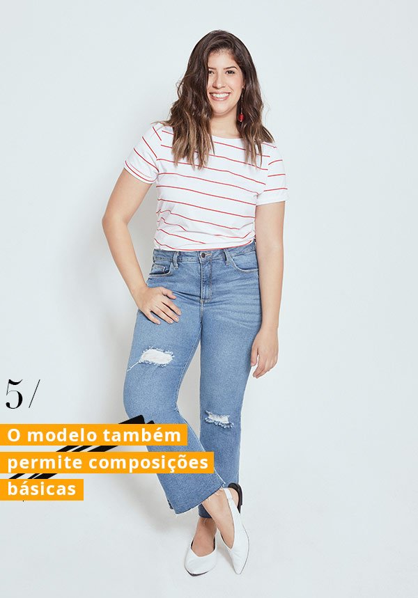 camila andrade - calca - cropped flare - jeans - cea