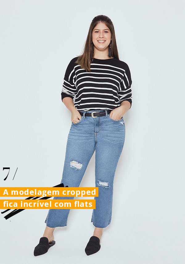 camila andrade - calca - jeans - cea - cropped flare